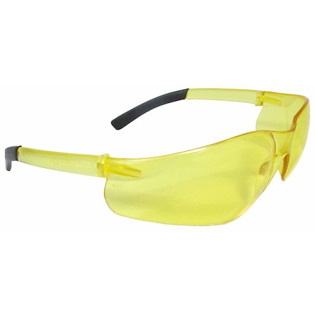 Radians Rad-Atac, Safety Glasses, Anti-Scratch, Amber Lens, Amber Frame, Frameless, 1 PR AT1-40